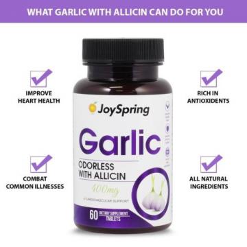 2 PACK Garlic Pills Odorless for Blood Pressure Immunity and Heart Support