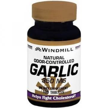Windmill Garlic 350 mg Tablets Natural Odor-Controlled 100 Tablets (Pack of 3)