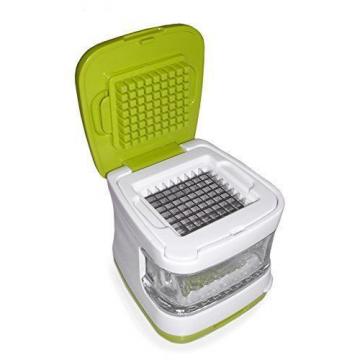 Compact Green Garlic Clear Cube Mincer Slicer Press,Dishwasher Safe Kitchen Tool