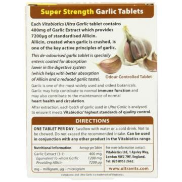 Vitabiotics Ultra Garlic Tablets - 60 Tablets NEW