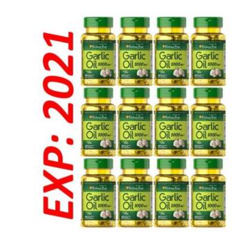 Garlic Oil 1000 mg Cholesterol Health 100 X 2=200 Softgels Pills Very Fresh 2021