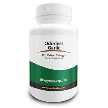 Real Herbs Odorless Garlic Extract 50 Vegetarian Capsules