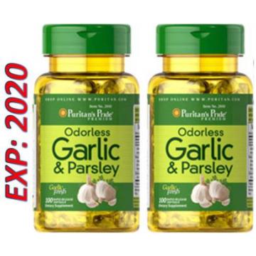 Odorless Garlic and Parsley - Vitamin D3 5000 mg 100 X 2=200 Pills Cholesterol