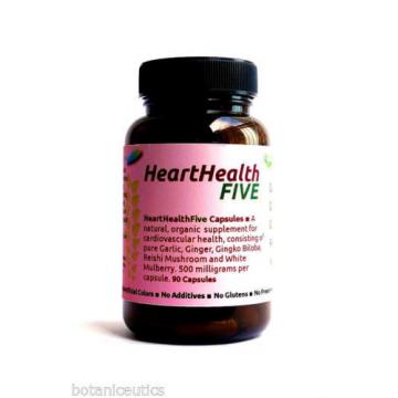 90 Heart Health Capsules - Garlic, Ginger, Gingko Biloba, Reishi, White Mulberry