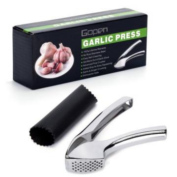Garlic Press - Top Grade Stainless Steel for Effortless Pressing of Garli... New