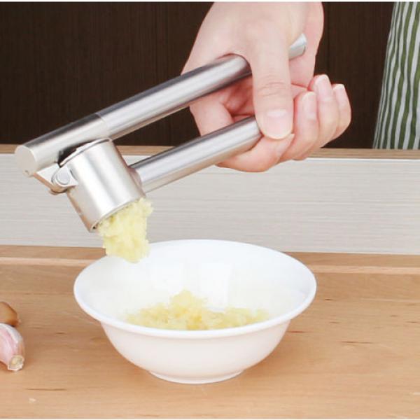 Stainless Steel Garlic Press Crusher Squeezer Masher Home Kitchen Mincer Tools #1 image