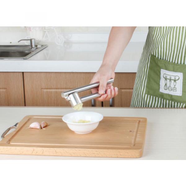 Stainless Steel Garlic Press Crusher Squeezer Masher Home Kitchen Mincer Tools #2 image