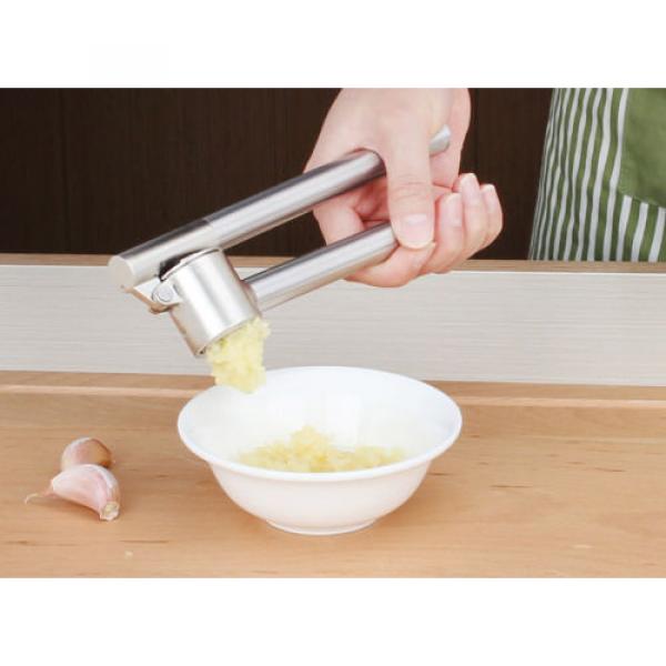 Stainless Steel Garlic Press Crusher Squeezer Masher Home Kitchen Mincer Tools #3 image