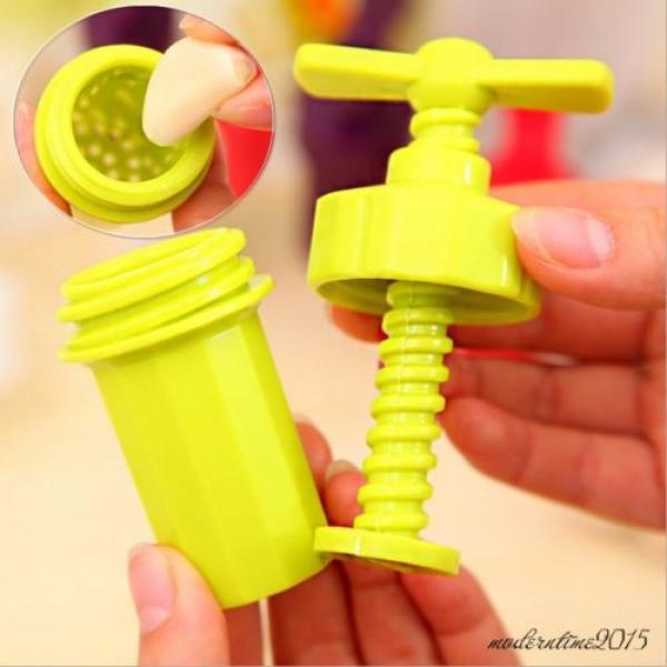 Plastic Garlic Press Crusher Masher Home Kitchen Slicer Squeezer Cleaning Tool #1 image