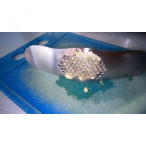 Stainless steel garlic press grinding slicer mincer metal kitchen #4 image