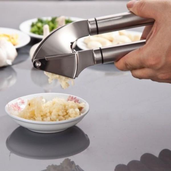 Stainless Steel Garlic Ginger Press Peeler Squeezer Mincer Crusher Kitchen Tool #1 image