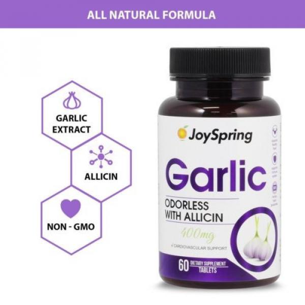 2 PACK Garlic Pills Odorless for Blood Pressure Immunity and Heart Support #4 image