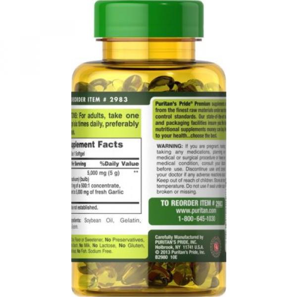 Puritan&#039;s Pride Garlic Oil 5000 mg-250 Rapid Release Softgels #2 image