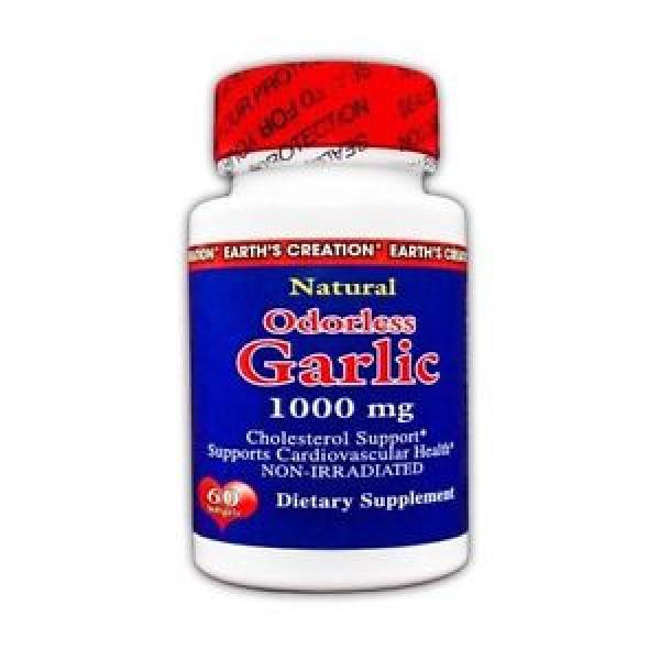Earth&#039;s Creation Odorless Garlic Supplement - 1000mg - 60 Softgels(EXP:11/16) #1 image