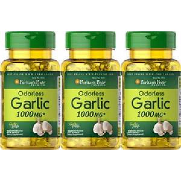 300 Sgel Puritan&#039;s Pride Odorless Garlic 1000mg Allicin Cholesterol Heart +Bonus #1 image