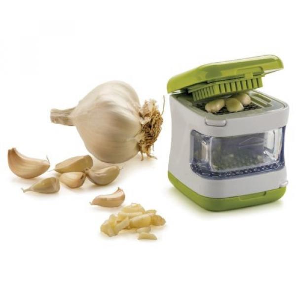 Compact Green Garlic Clear Cube Mincer Slicer Press,Dishwasher Safe Kitchen Tool #1 image