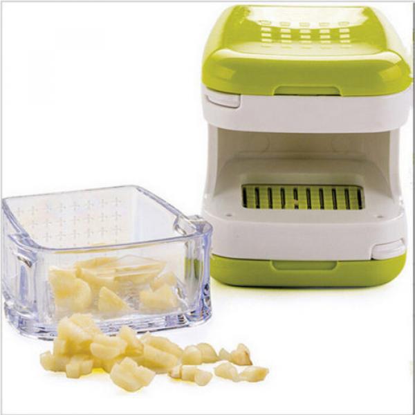 Compact Green Garlic Clear Cube Mincer Slicer Press,Dishwasher Safe Kitchen Tool #2 image