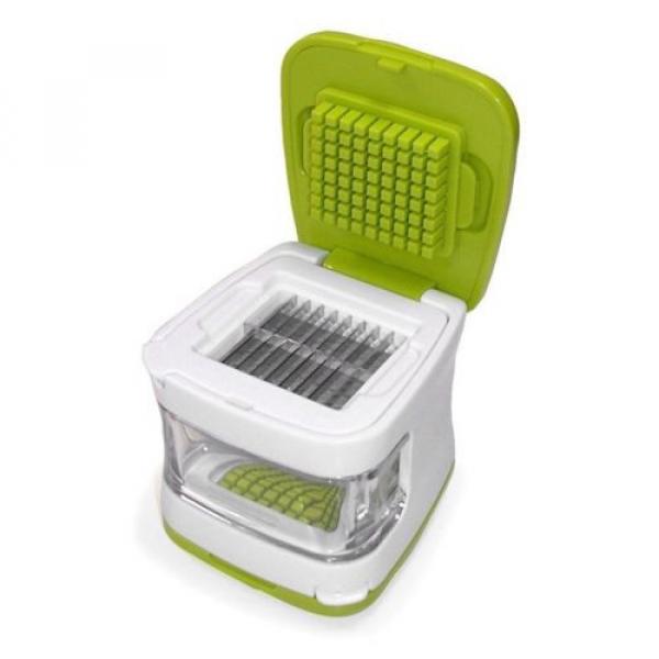 Compact Green Garlic Clear Cube Mincer Slicer Press,Dishwasher Safe Kitchen Tool #3 image