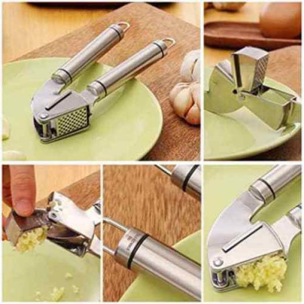 garlic press And Ginger Crusher Kitchen Tool Propresser Stainless Steel New #4 image