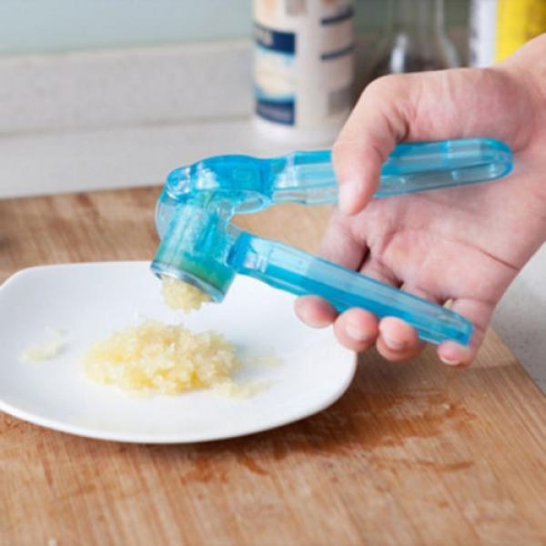 Garlic Press Plastic Ginger Crusher Kitchen Gadget Vegetable Chopper Slicer Tool #3 image