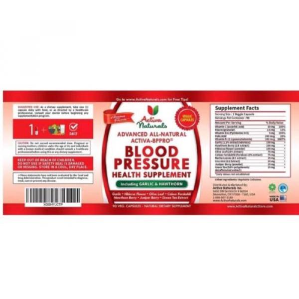 #1 Blood Pressure Supplement With Garlic Hawthorn Hibiscus | 90 Caps | 3/19 #2 image