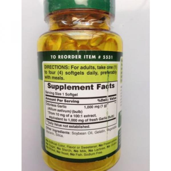 Antioxidant Puritan&#039;s Pride Odorless Garlic 1000 mg (100 softgels) Free shipping #2 image