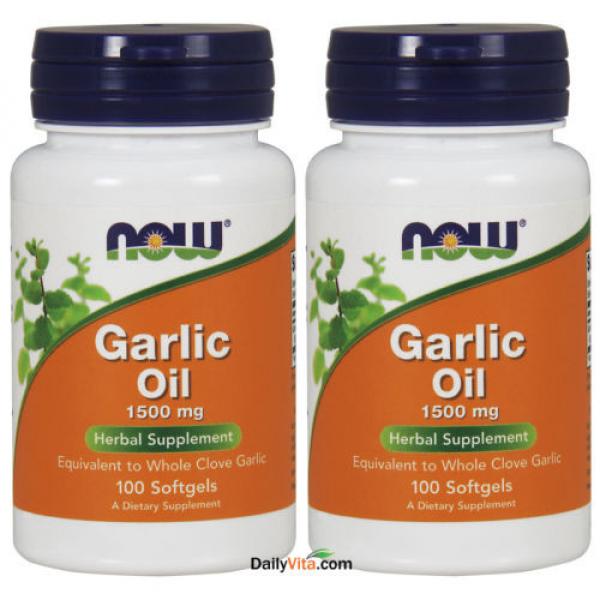 2 x NOW FOODS Garlic Oil Triple 3 x Strength 1500 mg 100 SGels FRESH MADE IN USA #1 image