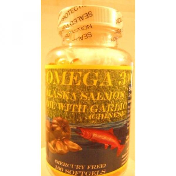Omega 3 Salmon Alaska with chinese garlic  100 capsules 100% Natural #1 image