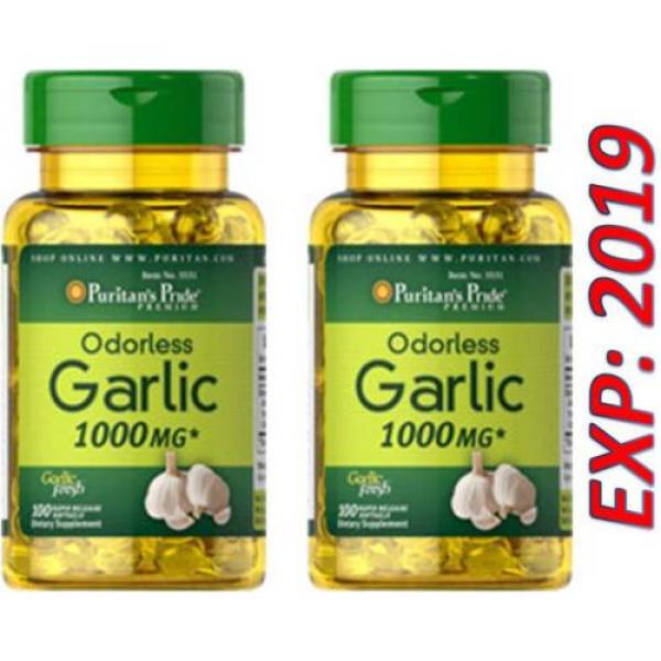Odorless Garlic 1000 mg Cholesterol Health 200 Caps Antioxidant Pills Fresh 2019 #1 image