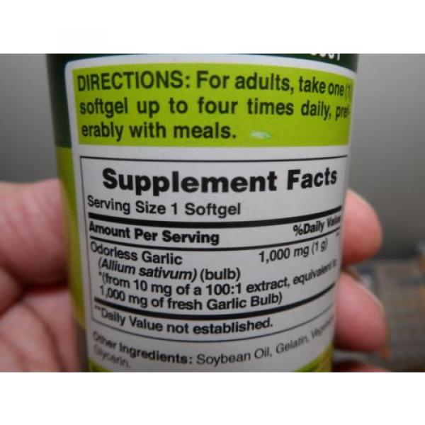 Odorless Garlic 1000 mg Cholesterol Health 200 Caps Antioxidant Pills Fresh 2019 #3 image