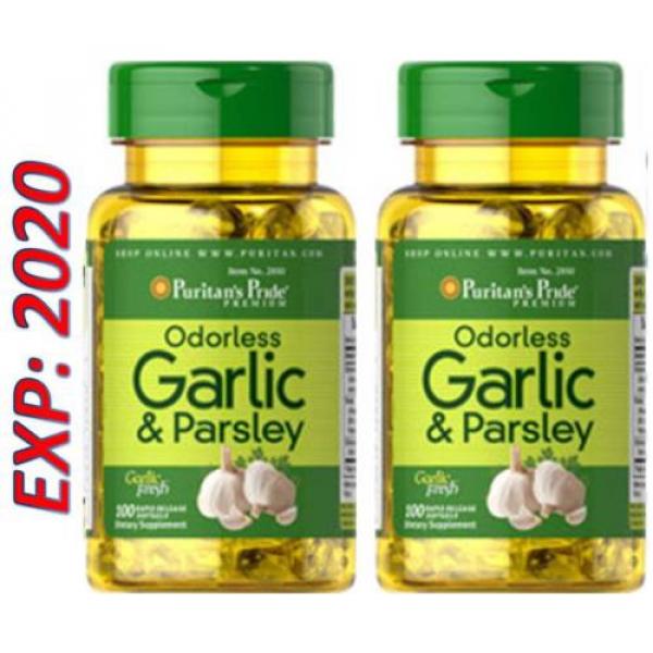 Odorless Garlic and Parsley - Vitamin D3 5000 mg 100 X 2=200 Pills Cholesterol #5 image