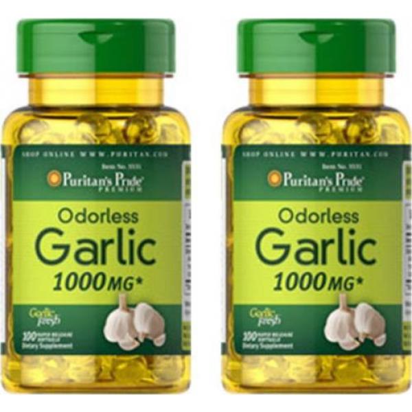 Odorless Garlic 1000 mg 300 Softgels Cholesterol Health Pills Very Fresh 2019 #4 image