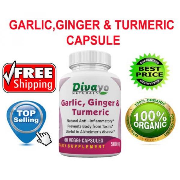 Divayo Naturals Garlic,Ginger &amp; Turmeric Capsules 500 mg #1 image