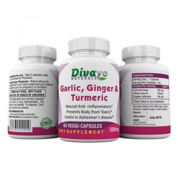 Divayo Naturals Garlic,Ginger &amp; Turmeric Capsules 500 mg #3 image