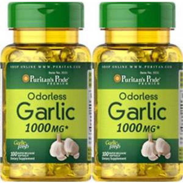 200 Sgel Puritan&#039;s Pride Odorless Garlic 1000mg Allicin Cholesterol Heart +Bonus #1 image