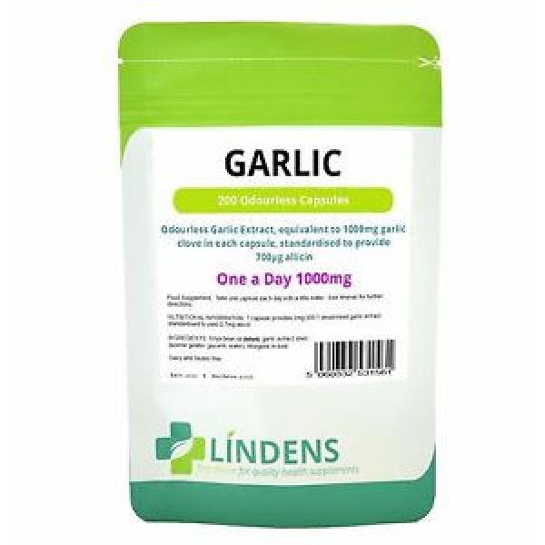 GARLIC OIL 1000mg (200 Odourless Capsules) 1-a-day heart health - Lindes #1 image